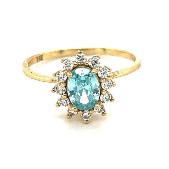14k Flower Gemstones Ring - Picture 1 of 11